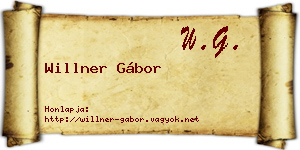 Willner Gábor névjegykártya